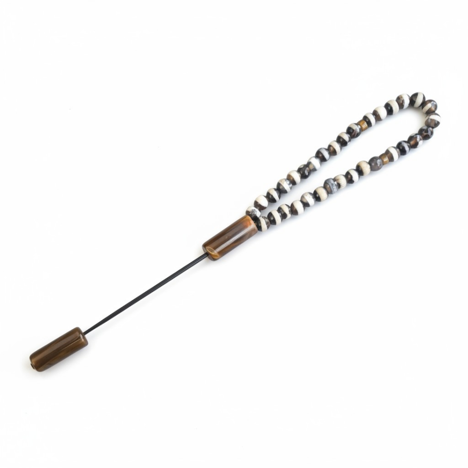 Bileklik Tespih Premium Serisi (Kahve Çizgili Akik) 6 mm KHİ