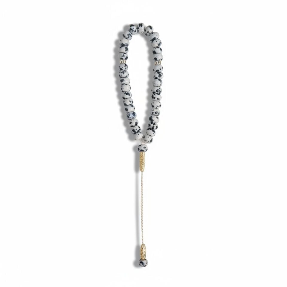 Bileklik Tespih Premium Serisi (Dalmaçya Ceyt) 8*5 mm