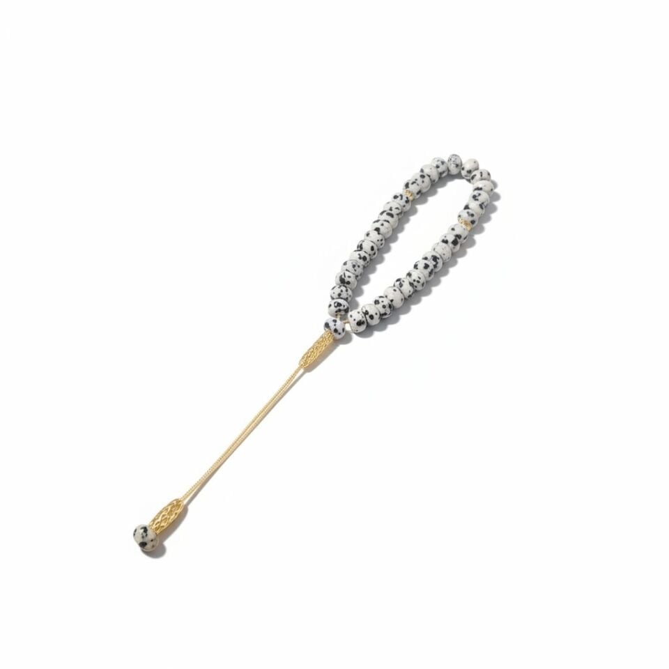 Bileklik Tespih Premium Serisi (Dalmaçya Ceyt) 8*5 mm