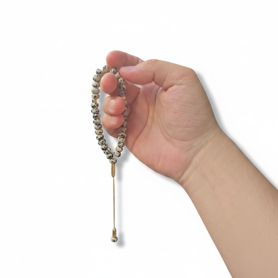 Bileklik Tespih Premium Serisi (Dalmaçya Ceyt) 8*5 mm