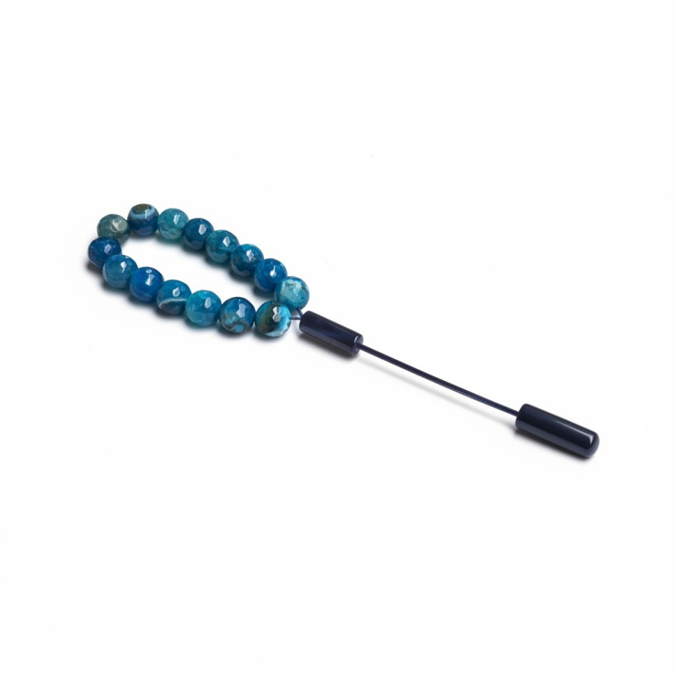 Bileklik Tespih Maskot Premium Serisi (Mavi Akik) 14 mm Lİ
