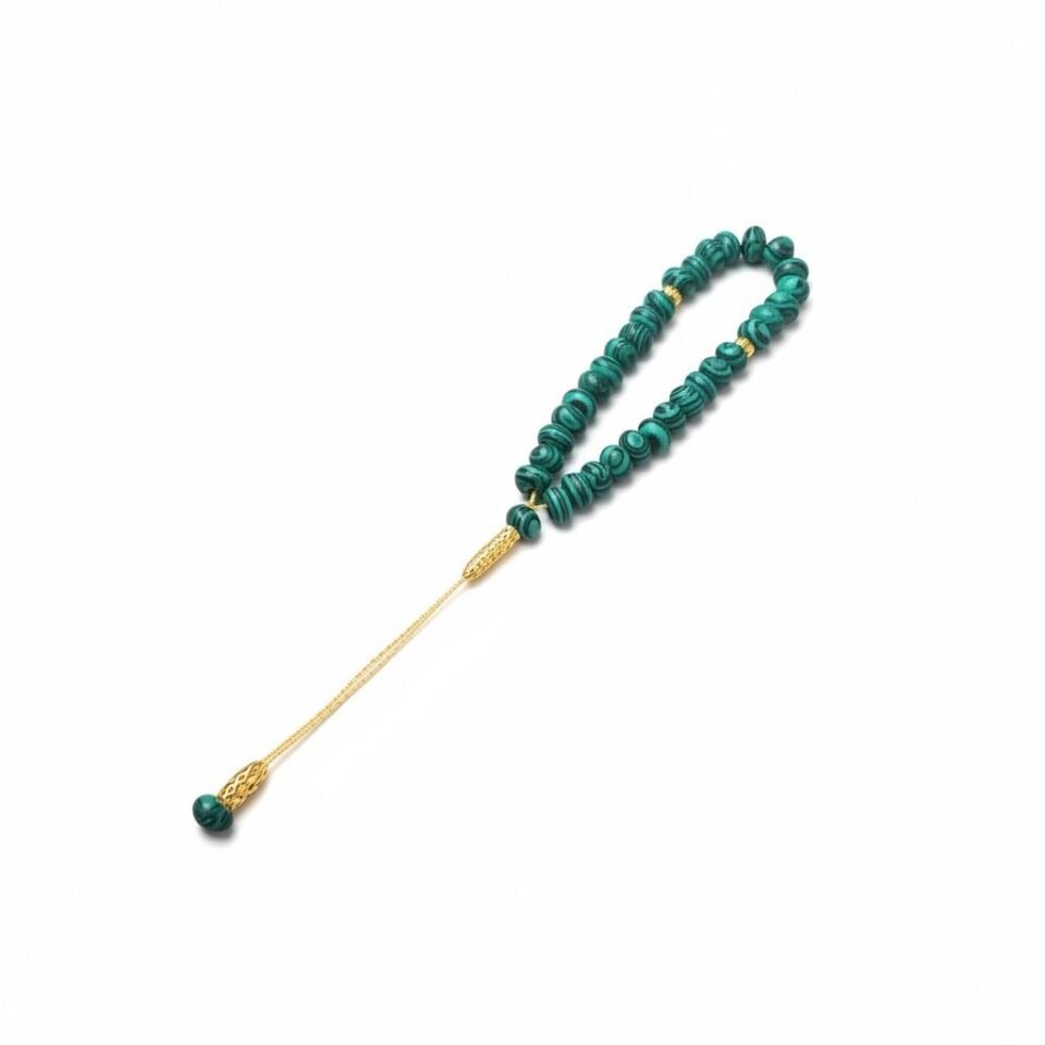 Bileklik Tespih Premium Serisi (Malakit) 8*5 mm