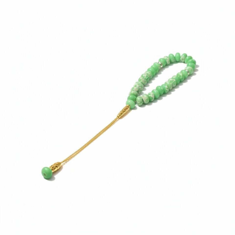 Bileklik Tespih Premium Serisi (Yeşil Varasit) 8*5 mm