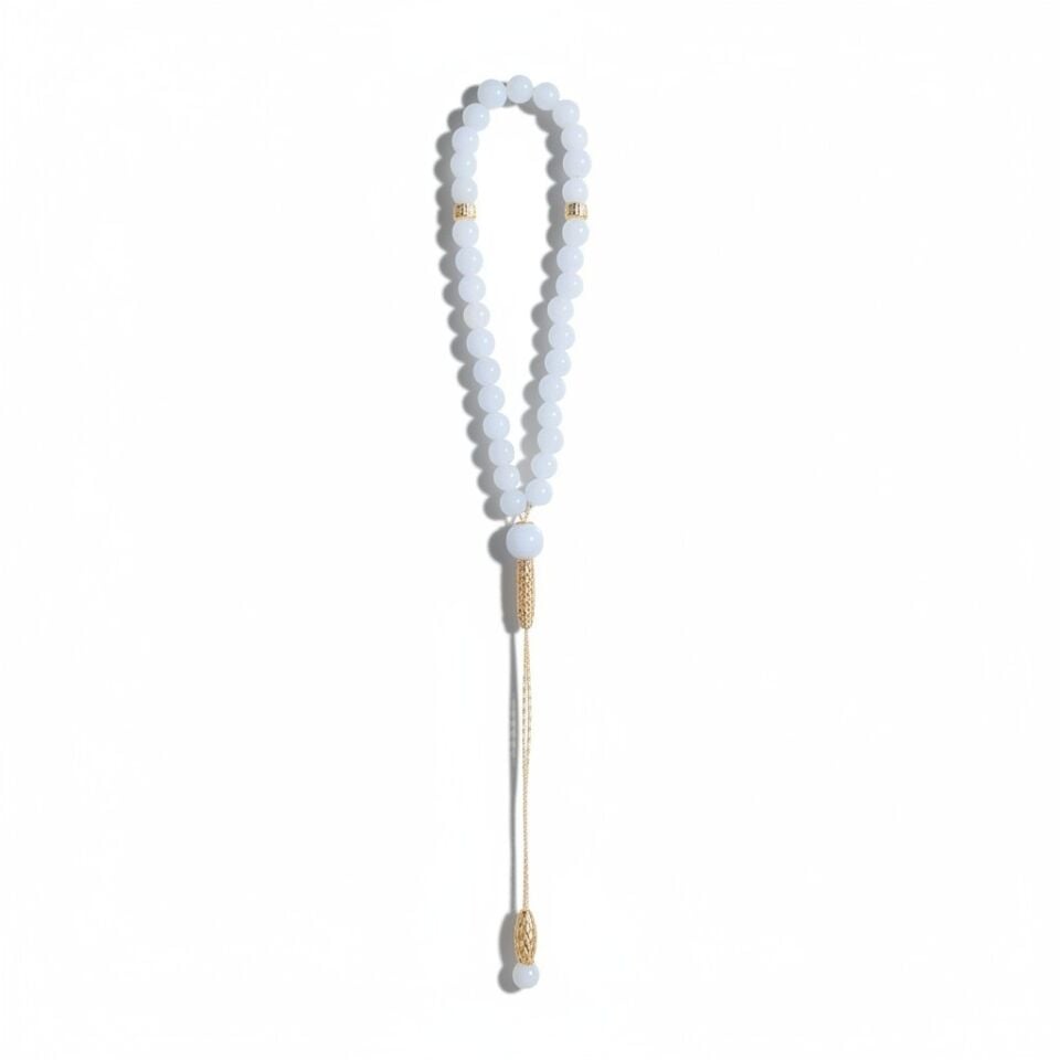 Bileklik Tespih Premium Serisi (Beyaz Ceyt) 6mm