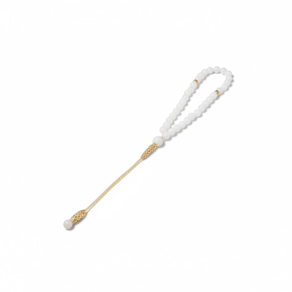 Bileklik Tespih Premium Serisi (Beyaz Ceyt) 6mm